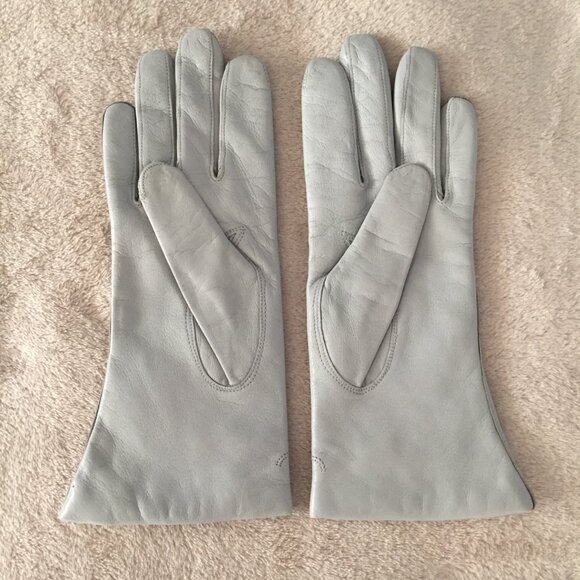 AUCLAIR grey leather gloves sz 6.5 - Picture 3 of 8